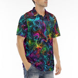 Men's Polo Shirt Swirling shapes and Vibrant Colors