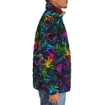 Down-Padded Puffer Jacket Swirling shapes and Vibrant Colors