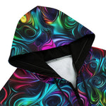 Men's Zip Up Hoodie Swirling shapes and Vibrant Colors