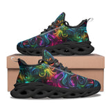 Sports Mesh Sneakers Swirling shapes and Vibrant Colors