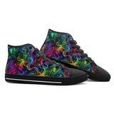 High-Top Canvas Shoes Swirling shapes and Vibrant Colors