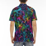 Men's Polo Shirt Swirling shapes and Vibrant Colors