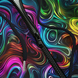 Men's Zip Up Hoodie Swirling shapes and Vibrant Colors