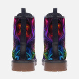 Leather Boots Swirling shapes and Vibrant Colors