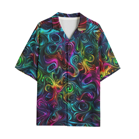 Hawaiian Shirt Swirling shapes and Vibrant Colors