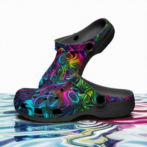 Classic Clogs Swirling shapes and Vibrant Colors