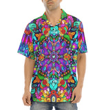 Hawaiian Shirt Bright Colors Flower and Crystals