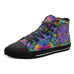 High-Top Canvas Shoes Bright Colors Flower and Crystals