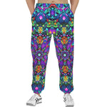 Men's Sweatpants Bright Colors Flower and Crystals