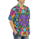 Hawaiian Shirt Bright Colors Flower and Crystals