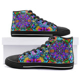 High-Top Canvas Shoes Bright Colors Flower and Crystals