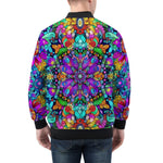 Bomber Jacket Bright Colors Flower and Crystals