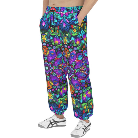 Men's Sweatpants Bright Colors Flower and Crystals