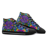 High-Top Canvas Shoes Bright Colors Flower and Crystals