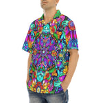 Hawaiian Shirt Bright Colors Flower and Crystals