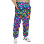 Men's Sweatpants Bright Colors Flower and Crystals