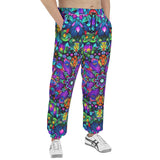 Men's Sweatpants Bright Colors Flower and Crystals