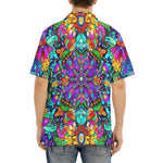 Hawaiian Shirt Bright Colors Flower and Crystals