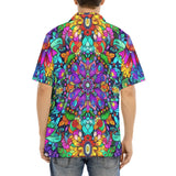 Hawaiian Shirt Bright Colors Flower and Crystals
