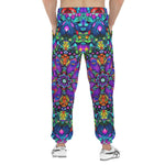 Men's Sweatpants Bright Colors Flower and Crystals