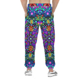 Men's Sweatpants Bright Colors Flower and Crystals