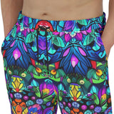 Men's Sweatpants Bright Colors Flower and Crystals