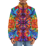 Down-Padded Puffer Jacket Vibrant Rainbow Colors