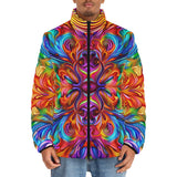 Down-Padded Puffer Jacket Vibrant Rainbow Colors