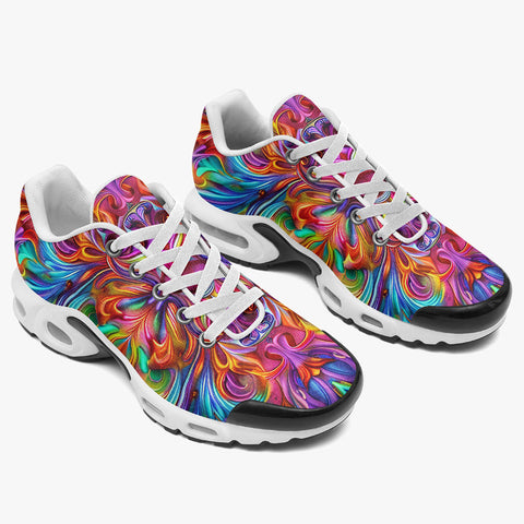Air Cushion Sneakers Vibrant Rainbow Colors