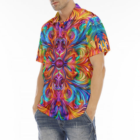 Men's Polo Shirt Vibrant Rainbow Colors