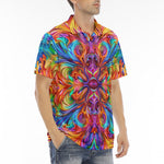 Men's Polo Shirt Vibrant Rainbow Colors