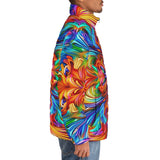 Down-Padded Puffer Jacket Vibrant Rainbow Colors