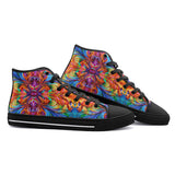 High-Top Canvas Shoes Vibrant Rainbow Colors