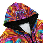 Men's Zip Up Hoodie Vibrant Rainbow Colors