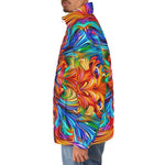 Down-Padded Puffer Jacket Vibrant Rainbow Colors