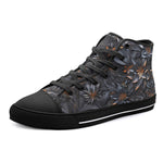 High-Top Canvas Shoes Gothic Floral and Leaves Ornament