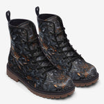 Leather Boots Gothic Floral and Leaves Ornament