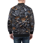 Bomber Jacket Gothic Floral and Leaves Ornament