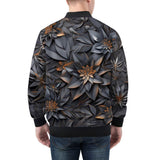 Bomber Jacket Gothic Floral and Leaves Ornament