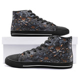 High-Top Canvas Shoes Gothic Floral and Leaves Ornament