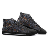 High-Top Canvas Shoes Gothic Floral and Leaves Ornament