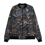 Bomber Jacket Gothic Floral and Leaves Ornament