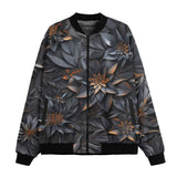 Bomber Jacket Gothic Floral and Leaves Ornament