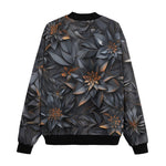 Bomber Jacket Gothic Floral and Leaves Ornament