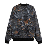 Bomber Jacket Gothic Floral and Leaves Ornament