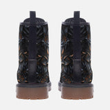 Leather Boots Gothic Floral and Leaves Ornament