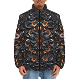 Down-Padded Puffer Jacket Gothic Floral Ornament