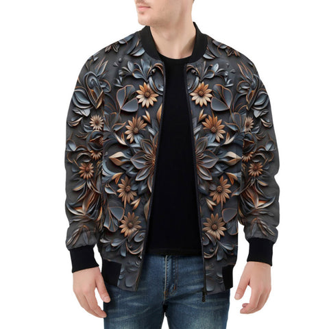 Bomber Jacket Gothic Floral Ornament
