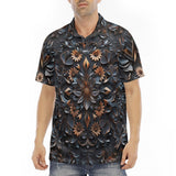 Men's Polo Shirt Gothic Floral Ornament