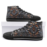 High-Top Canvas Shoes Gothic Floral Ornament